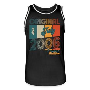 18ème anniversaire Original Juillet 2006 Millésime 2006 - Maillot de basket Homme - noir/blanc - Devant - AI Model Male 185 dark (185cm)