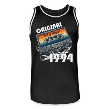 Cassette 1994 30e anniversaire Original août 1994. - Maillot de basket Homme - noir/blanc - Devant - AI Model Male 185 dark (185cm)