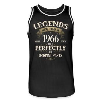 Légende du 60e anniversaire née en 1966 - Maillot de basket Homme - noir/blanc - Devant - AI Model Male 185 dark (185cm)
