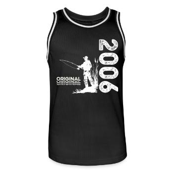 18ème Anniversaire Pêcheur Pêche 2006 Cru 2006 - Maillot de basket Homme - noir/blanc - Devant - AI Model Male 185 dark (185cm)