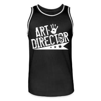 Awesome Art Director - Men's Basketball Jersey - black/white - Front - AI Model Male 185 dark (185cm)