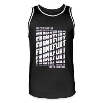 Frankfurt Bockenheim - Männer Basketball-Trikot - Schwarz/Weiß - Vorne - AI Model Male 185 dark (185cm)