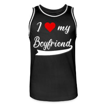 ❤️ Amour Couple Saint-Valentin Cadeau Petit Ami Amour - Maillot de basket Homme - noir/blanc - Devant - AI Model Male 185 dark (185cm)