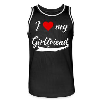 ❤️ Amour Couple Saint-Valentin Cadeau Petite amie Amour - Maillot de basket Homme - noir/blanc - Devant - AI Model Male 185 dark (185cm)