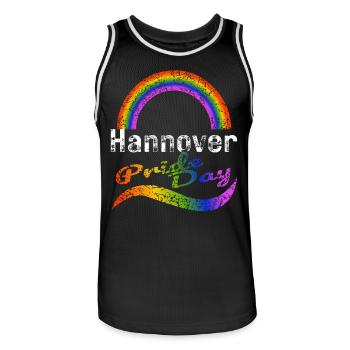 Pride Day Hannover LGBTQ+ CSD Gay Queer Liebe - Männer Basketball-Trikot - Schwarz/Weiß - Vorne - AI Model Male 185 dark (185cm)
