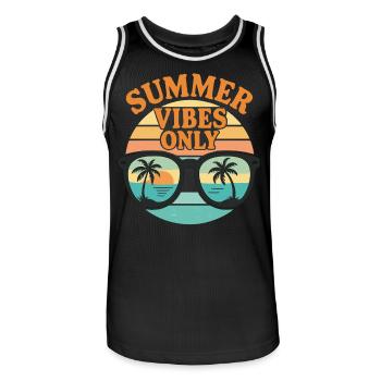 Retro Sonnenbrille Sommer Vibes Design - Männer Basketball-Trikot - Schwarz/Weiß - Vorne - AI Model Male 185 dark (185cm)