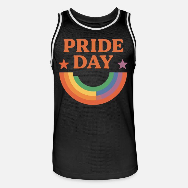 Pride Day Regenbogen Liebe Design - Männer Basketball-Trikot - Schwarz/Weiß