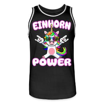 Einhorn Power Design Fabelwesen Magie Geschenk - Männer Basketball-Trikot - Schwarz/Weiß - Vorne - AI Model Male 185 dark (185cm)