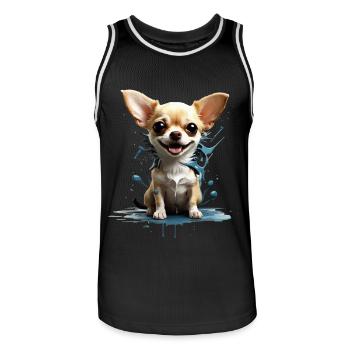 CHIEN CHIHUAHUA - Maillot de basket Homme - noir/blanc - Devant - AI Model Male 185 dark (185cm)