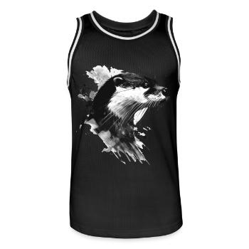 Otter - Männer Basketball-Trikot - Schwarz/Weiß - Vorne - AI Model Male 185 dark (185cm)