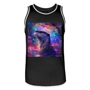Otter - Männer Basketball-Trikot - Schwarz/Weiß - Vorne - AI Model Male 185 dark (185cm)