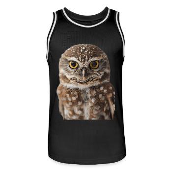 Hibou - Maillot de basket Homme - noir/blanc - Devant - AI Model Male 185 dark (185cm)