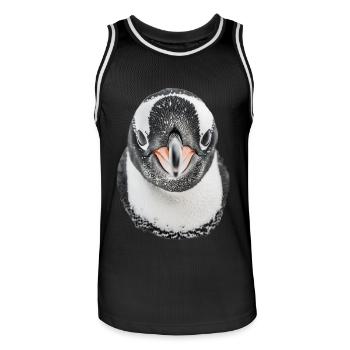 Penguin - Men's Basketball Jersey - black/white - Front - AI Model Male 185 dark (185cm)