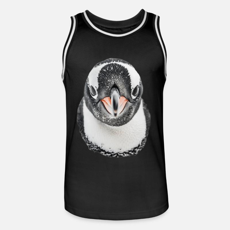 Pinguin - Männer Basketball-Trikot - Schwarz/Weiß