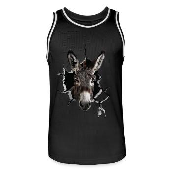 Donkey - Men's Basketball Jersey - black/white - Front - AI Model Male 185 dark (185cm)