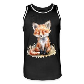 Fuchs - Männer Basketball-Trikot - Schwarz/Weiß - Vorne - AI Model Male 185 dark (185cm)