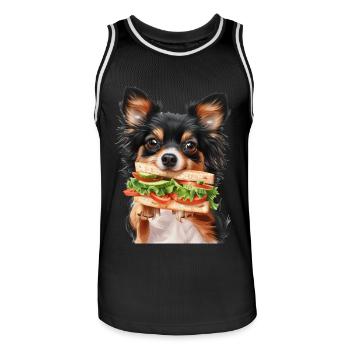 Chien - Maillot de basket Homme - noir/blanc - Devant - AI Model Male 185 dark (185cm)