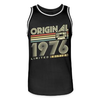 Original 1976 Vintage Vintage Retro Birthday - Men's Basketball Jersey - black/white - Front - AI Model Male 185 dark (185cm)
