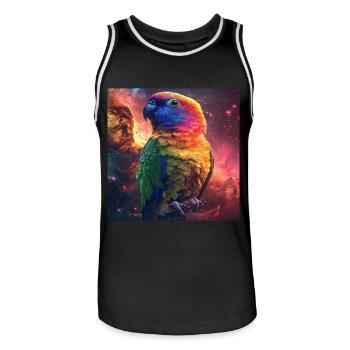 Sittiche - Männer Basketball-Trikot - Schwarz/Weiß - Vorne - AI Model Male 185 dark (185cm)