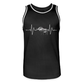Warzenschwein - Männer Basketball-Trikot - Schwarz/Weiß - Vorne - AI Model Male 185 dark (185cm)