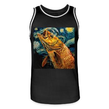 Tarpon - Männer Basketball-Trikot - Schwarz/Weiß - Vorne - AI Model Male 185 dark (185cm)