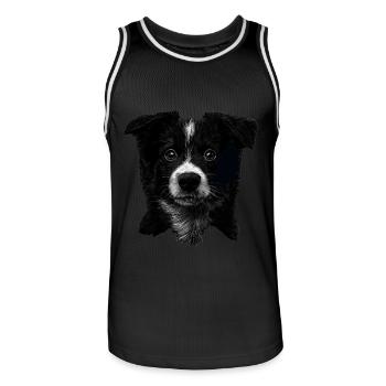 Border Collie - Männer Basketball-Trikot - Schwarz/Weiß - Vorne - AI Model Male 185 dark (185cm)