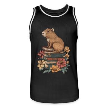 Wasserschwein - Männer Basketball-Trikot - Schwarz/Weiß - Vorne - AI Model Male 185 dark (185cm)