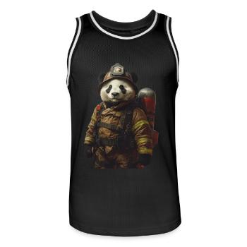 Panda - Männer Basketball-Trikot - Schwarz/Weiß - Vorne - AI Model Male 185 dark (185cm)