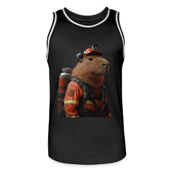 Wasserschwein - Männer Basketball-Trikot - Schwarz/Weiß - Vorne - AI Model Male 185 dark (185cm)