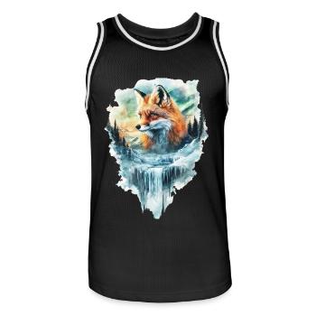 Fuchs - Männer Basketball-Trikot - Schwarz/Weiß - Vorne - AI Model Male 185 dark (185cm)