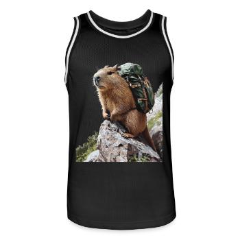 Wasserschwein - Männer Basketball-Trikot - Schwarz/Weiß - Vorne - AI Model Male 185 dark (185cm)
