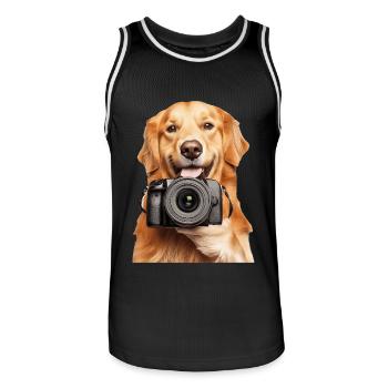 Golden Retriever - Männer Basketball-Trikot - Schwarz/Weiß - Vorne - AI Model Male 185 dark (185cm)
