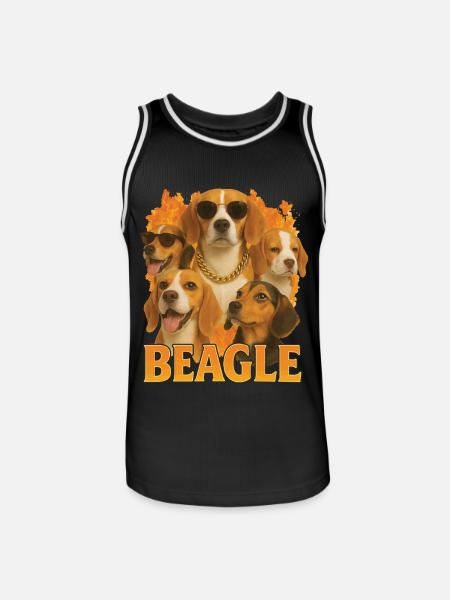 Beagle - Männer Basketball-Trikot - Schwarz/Weiß