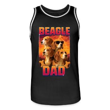 Beagle - Männer Basketball-Trikot - Schwarz/Weiß - Vorne - AI Model Male 185 dark (185cm)