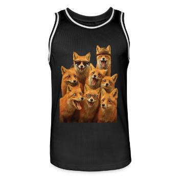 Fuchs - Männer Basketball-Trikot - Schwarz/Weiß - Vorne - AI Model Male 185 dark (185cm)