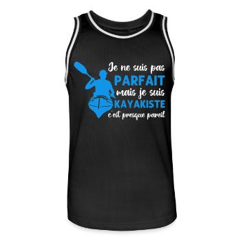 Je suis kayakiste humour kayak cadeau - Maillot de basket Homme - noir/blanc - Devant - AI Model Male 185 dark (185cm)