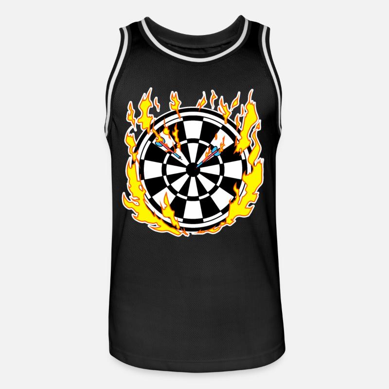 Jeu de fléchettes en feu - Maillot de basket Homme - noir/blanc