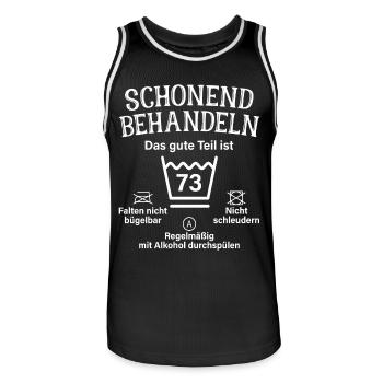 73. Geburtstag Schonend Behandeln 73 Teil Ist 73 - Männer Basketball-Trikot - Schwarz/Weiß - Vorne - AI Model Male 185 dark (185cm)