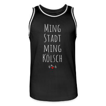 Ming Stadt Ming Kölsch Kölle Kölner Karneval Köln - Männer Basketball-Trikot - Schwarz/Weiß - Vorne - AI Model Male 185 dark (185cm)