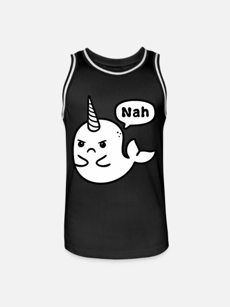Nah-whal - Men's Basketball Jersey - black/white