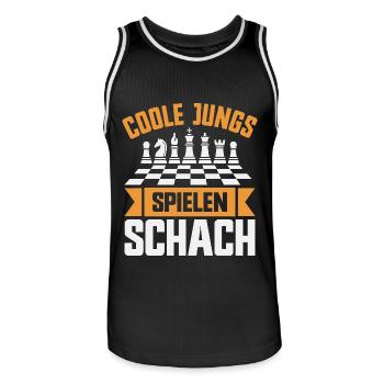 Schach Jungs Schachspieler Jungen - Männer Basketball-Trikot - Schwarz/Weiß - Vorne - AI Model Male 185 dark (185cm)