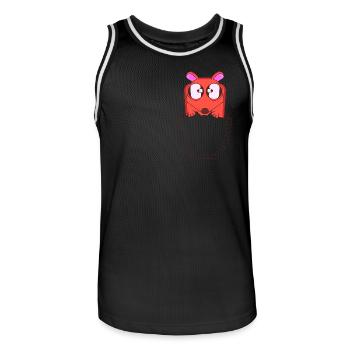 JE TE MANGE - Maillot de basket Homme - noir/blanc - Devant - AI Model Male 185 dark (185cm)