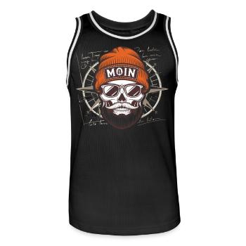Moin Seemann Skelett - Männer Basketball-Trikot - Schwarz/Weiß - Vorne - AI Model Male 185 dark (185cm)