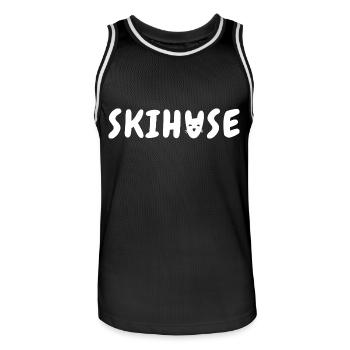 Skihase - Aprés Ski Wintersport Skiurlaub - Männer Basketball-Trikot - Schwarz/Weiß - Vorne - AI Model Male 185 dark (185cm)