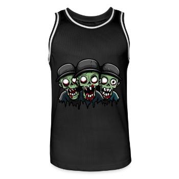 Zombies Halloween - Männer Basketball-Trikot - Schwarz/Weiß - Vorne - AI Model Male 185 dark (185cm)
