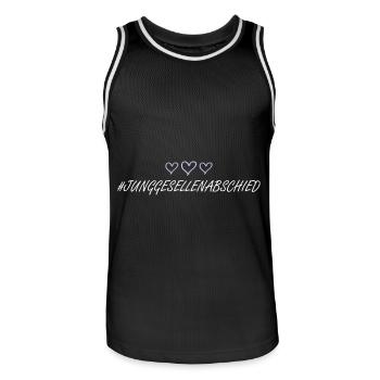 Junggesellenabschied herzchen - Männer Basketball-Trikot - Schwarz/Weiß - Vorne - AI Model Male 185 dark (185cm)