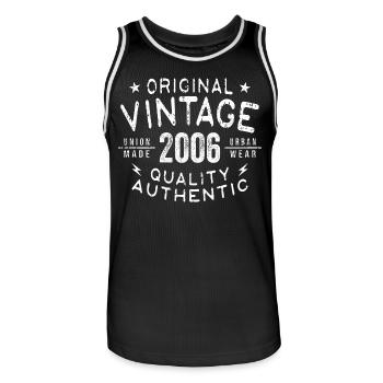 Anniversaire 2006 Millésime 2006 Anniversaire 2006 - Maillot de basket Homme - noir/blanc - Devant - AI Model Male 185 dark (185cm)