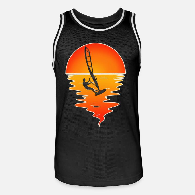 Planche à voile Windsurf Windsurf - Maillot de basket Homme - noir/blanc