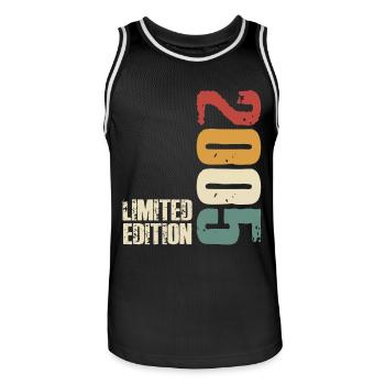 18e anniversaire né en 2005 18 ans - Maillot de basket Homme - noir/blanc - Devant - AI Model Male 185 dark (185cm)