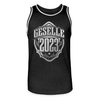 Geselle 2023 Gesellenprüfung - Männer Basketball-Trikot - Schwarz/Weiß - Vorne - AI Model Male 185 dark (185cm)